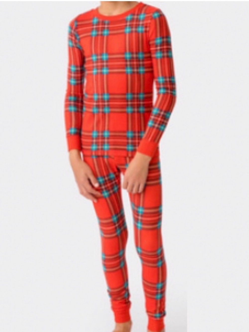 New Baby & Toddler Boy Size 3T Red Holiday Plaid Sleep Set
